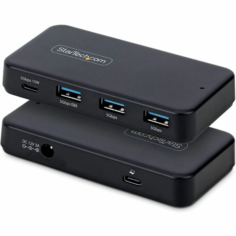 Hub StarTech 4 ports USB-C et USB-A, 5 Gbit/s, auto-alimenté, câble hôte 2-en-1 USB-C et USB-A, 1 port USB-C et 3 ports USB-A (dont 1 compatible BC 1.2) 311NA-USB-HUB