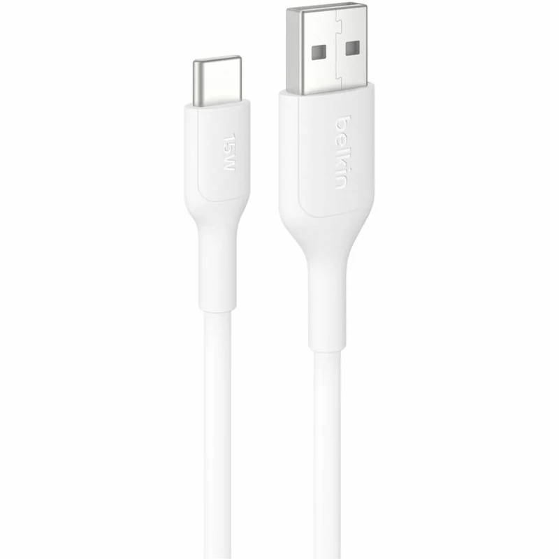 Câble Belkin USB-A vers USB-C 15 W, 1 m, blanc CAB021FQ1MWH