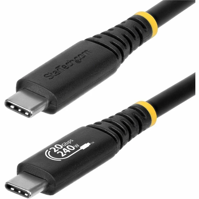 Câble USB 4 StarTech.com de 1.8 m (6 pi), 20 Gbit/s, certifié USB-IF, 240 W PD EPR, 4K 120 Hz DP 2.1, gaine TPE, noir (CC6FT20GUSB4TP)