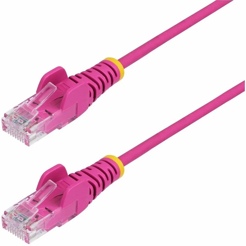 Câble Ethernet StarTech CAT6 fin rose 23 cm (9 po), connecteur RJ45 fin et anti-accrochage, UTP, LSZH, cuivre nu 28 AWG, cordon de brassage réseau fin N6PAT9INPKS