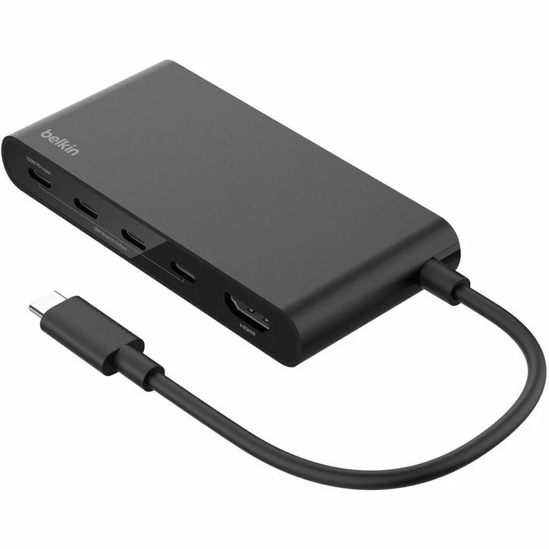 Hub USB-C Belkin 5 ports - 4 ports USB-C, 1 port HDMI 4K - 10 Gbit/s - 100 W - Station d'accueil - Noir AVC021FQBK