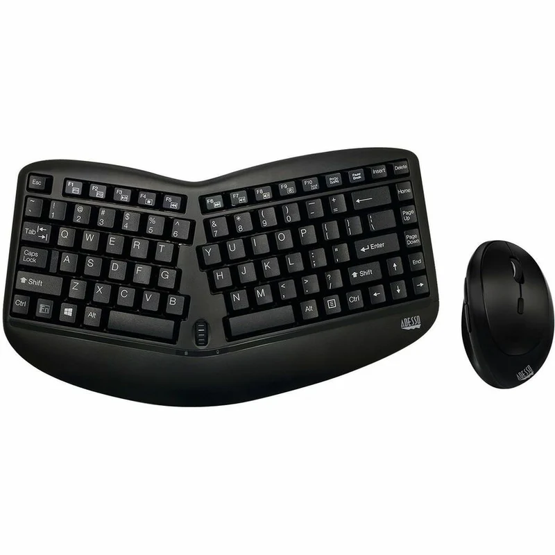 Clavier et souris mini ergonomiques sans fil Adesso Tru-Form WKB-1150CB