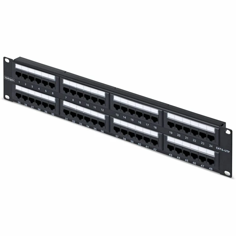 Panneau de brassage Ethernet Cat6 48 ports 2U StarTech.com, RJ45, UTP, 110 broches, pour rack serveur réseau CPANEL48