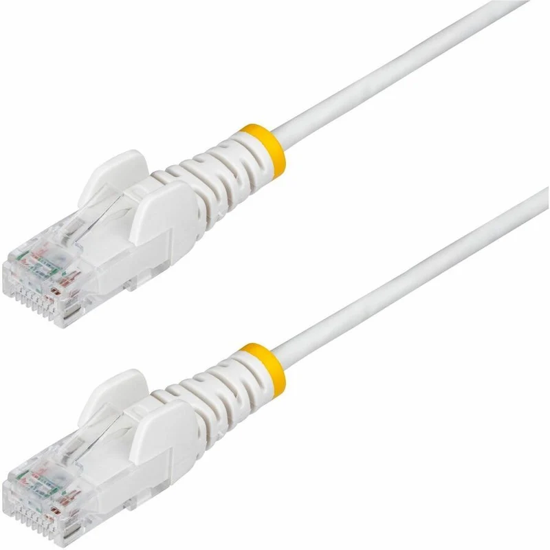 Câble Ethernet StarTech CAT6 blanc mince de 60 cm (2 pi), connecteur RJ45 mince et anti-accrochage, UTP, LSZH, cuivre nu 28 AWG, cordon de brassage réseau mince N6PAT2WHS