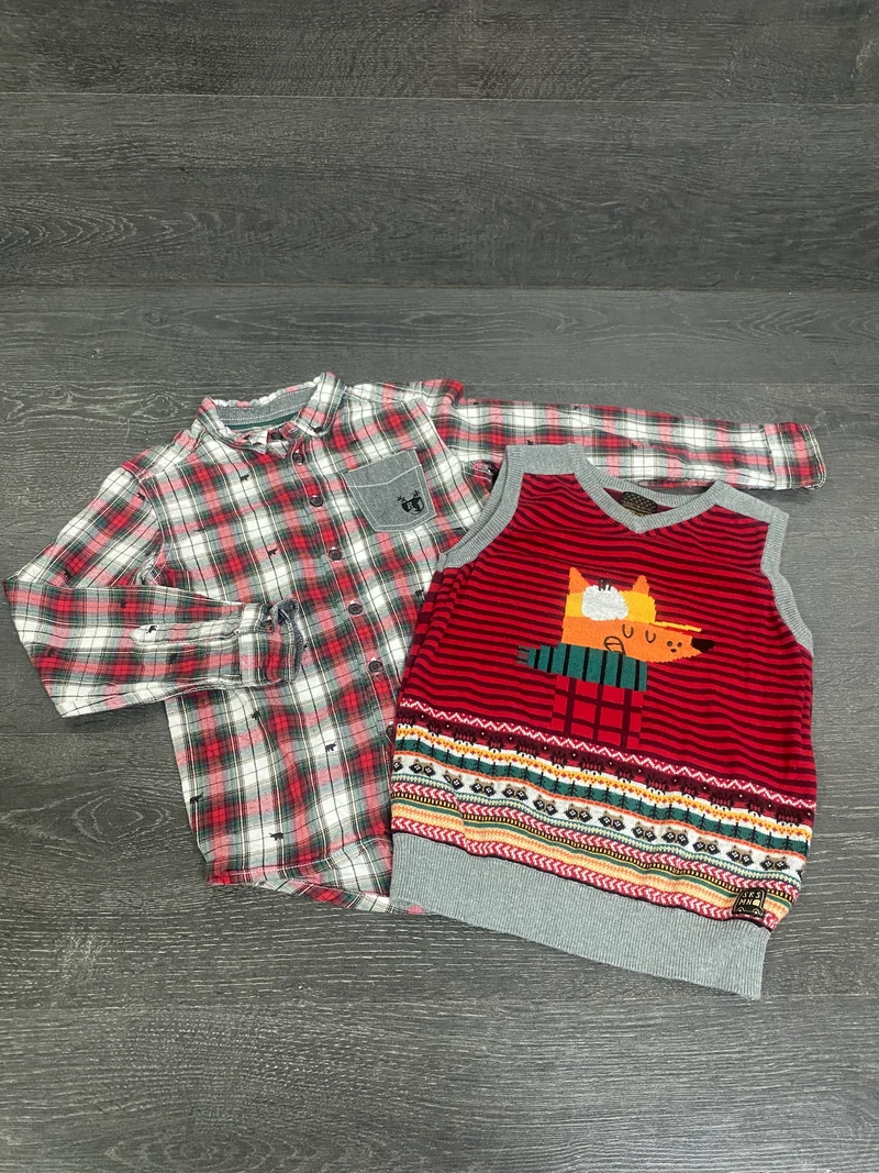 Friperie - chemise et debardeur - 6 ans - souris mini