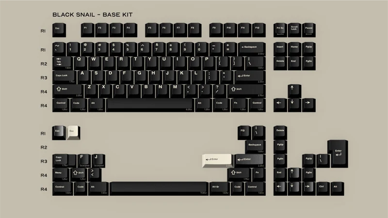 GMK CYL BLACK SNAIL KEYCAPS