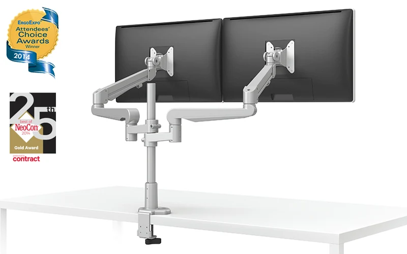 Fellowes Evolve Series Dual Fixed + Motion Monitor Arm