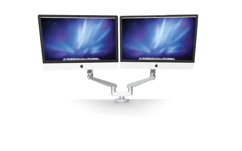 ESI Edge Series Dual Heavy Duty Monitor Arm-EDGE-MAX-DUAL-SLV