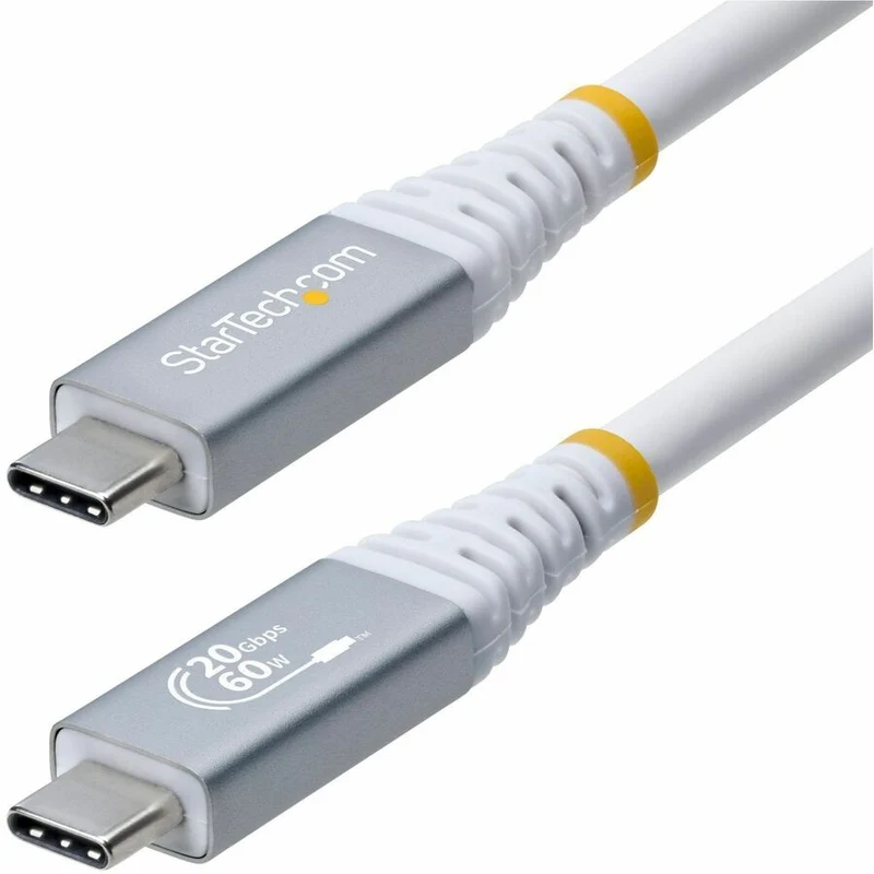 Câble USB 4 StarTech de 3 m (10 pi), 20 Gbit/s, certifié USB-IF, 60 W, 4K 120 Hz DP 2.1, gaine en TPE, blanc (CC10FT20GUSB4CXW)