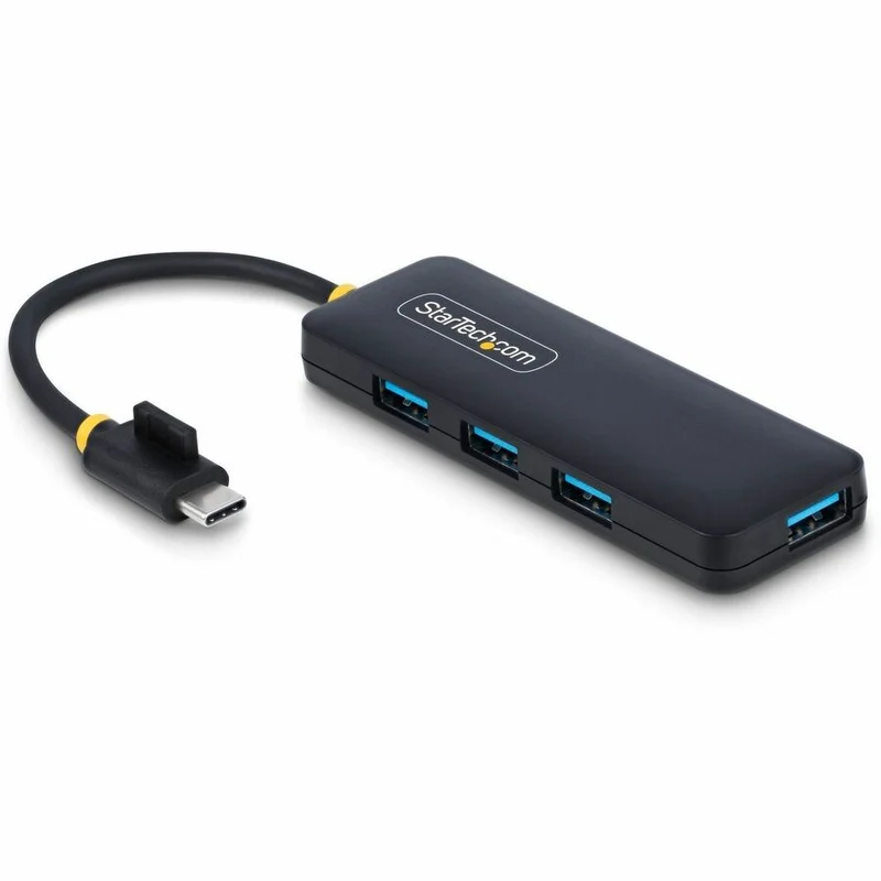 Hub USB-C 4 ports StarTech.com, 5 Gbit/s, USB-C vers 4 ports USB-A, auto-alimenté, mini hub de voyage compact, hub d'extension USB 3.0, portable H5C4A-USB-HUB