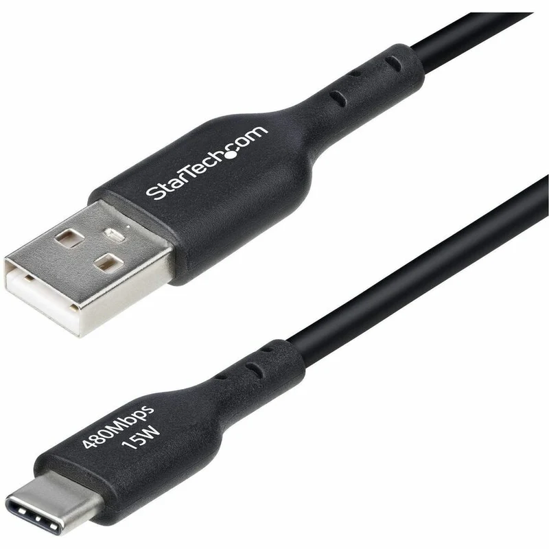 Câble de charge USB-A vers USB-C StarTech.com de 91 cm (3 pi), charge et synchronisation, 3 A, USB 2.0, gaine TPE - Noir - USB2AC3FBKE