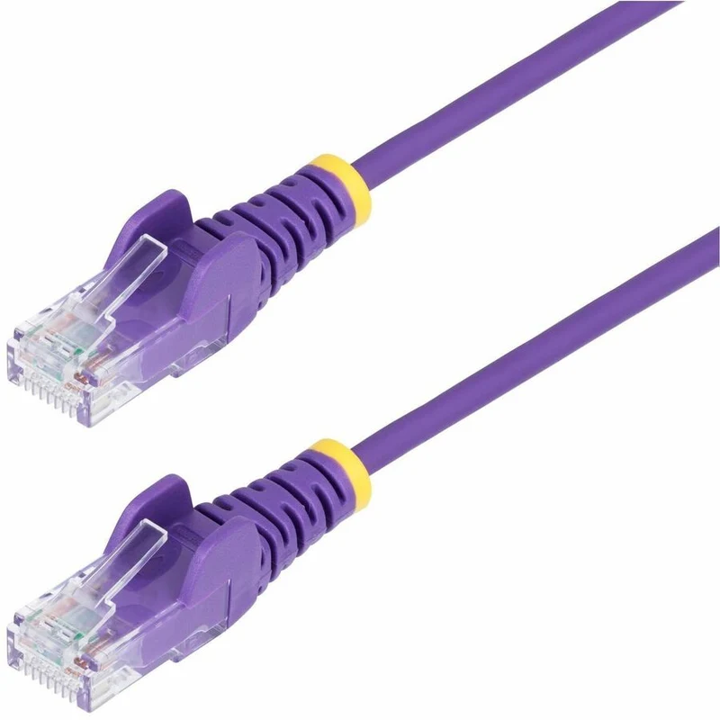 Câble Ethernet StarTech CAT6 fin violet de 15 cm (6 po), connecteur RJ45 fin et anti-accrochage, UTP, LSZH, cuivre nu 28 AWG, cordon de brassage réseau fin N6PAT6INPLS