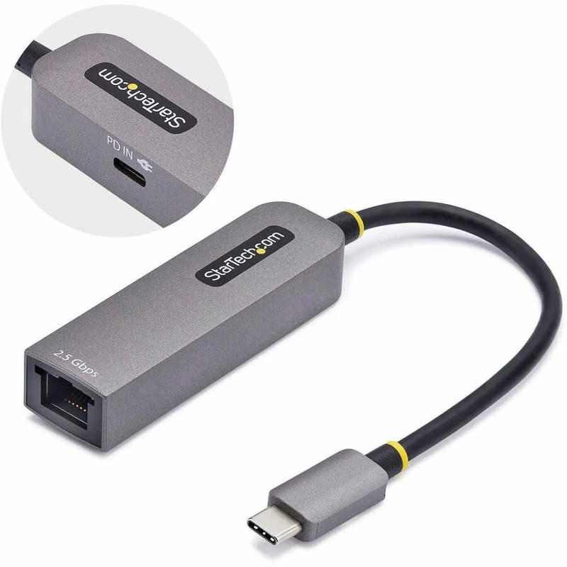 Adaptateur Ethernet USB-C 2.5 GbE StarTech.com, alimentation 100 W, carte réseau NBASE-T, réseau multi-vitesses USB 3.0 Type-C 2.5/1 Gb, port RJ45 2GPD3-USB-C-ETHERNET