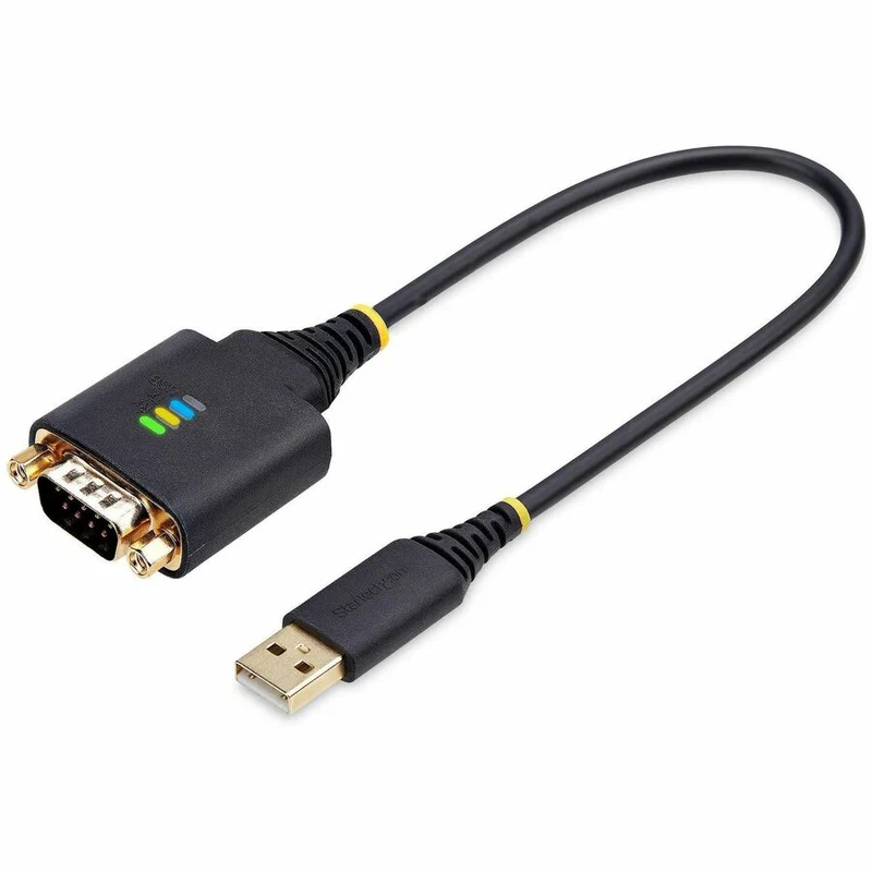 Câble adaptateur USB vers série StarTech.com de 30 cm (1 pi), avec maintien du port COM, FTDI, DB9 RS232, écrous/vis DB9 interchangeables, compatible Windows/macOS/Linux 1P1FFC-USB-SERIAL