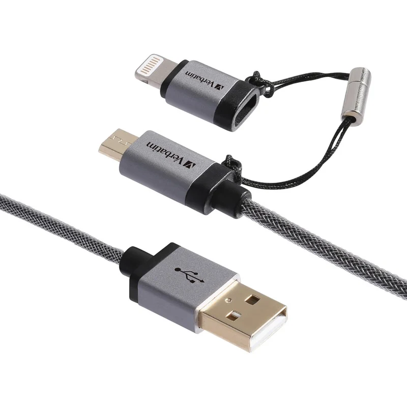 Câble de transfert de données Verbatim Sync/Charge Lightning/Micro-USB 99217