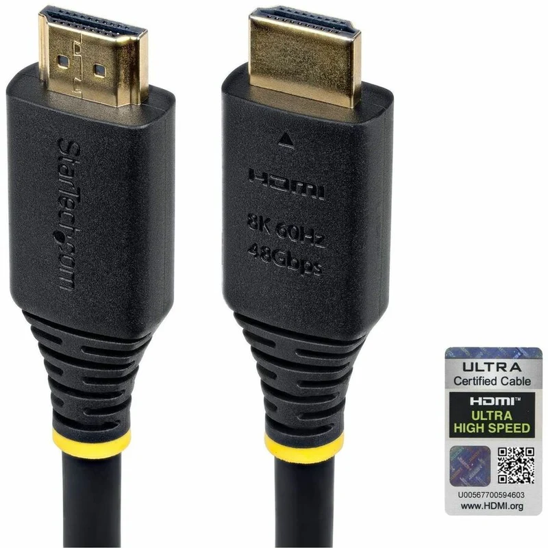 Câble HDMI ultra haute vitesse certifié StarTech.com de 4.6 m (15 pi), 8K 60 Hz/4K 120 Hz, HDMI 2.1 avec HDR10+/eARC, 48 Gbit/s, référence HDMI21-CBL-8K60-15F