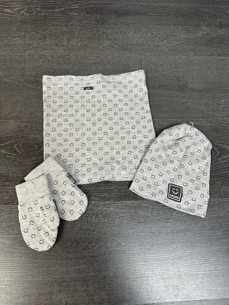 Ensemble P/M tuque mitaine cache-cou jersey