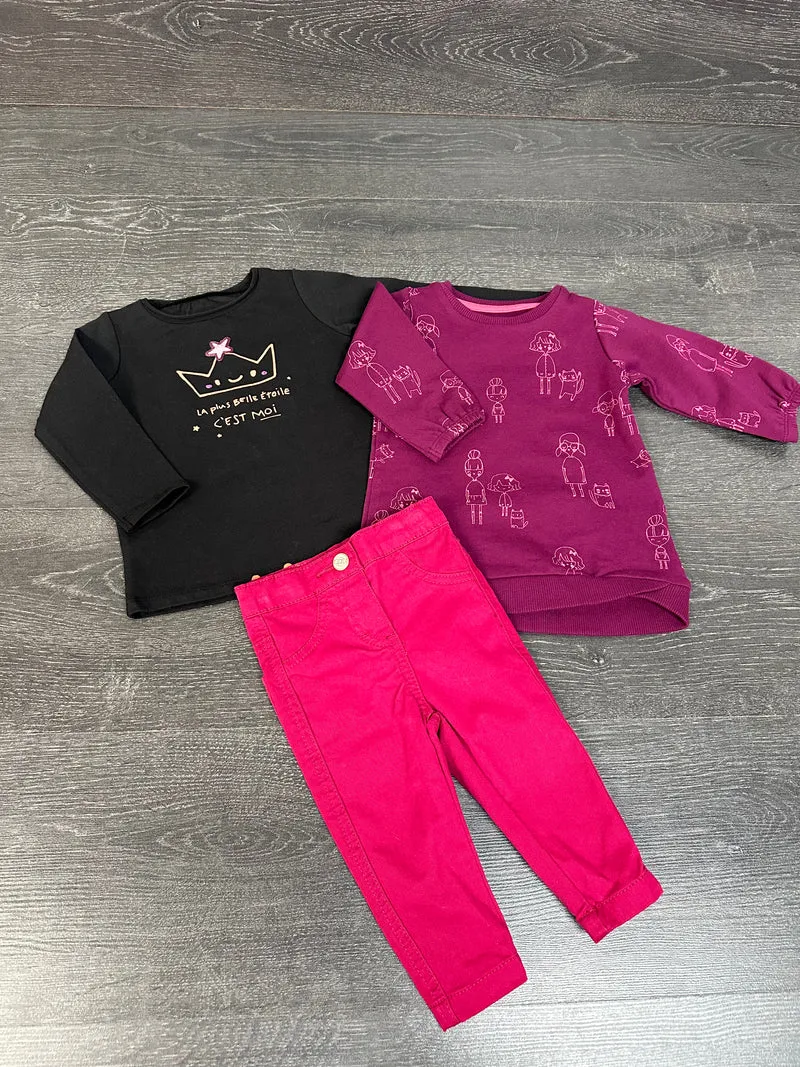 Trio bébé fille 6-9mois