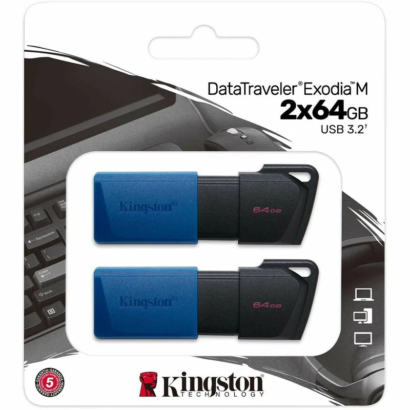 Clé USB 64 (3.2ère génération) Type A Kingston DataTraveler Exodia M 1 Go DTXM/64 Go-2P