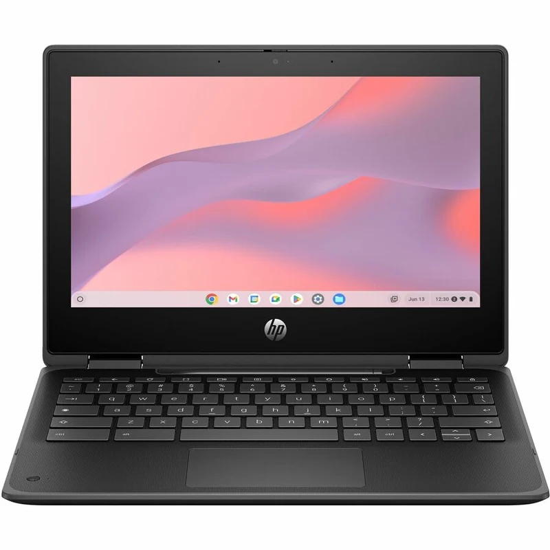 Chromebook convertible 2 en 1 robuste HP Fortis Flip G1i 11.6" avec écran tactile - HD - Intel N150 série N - 8 Go - 128 Go de mémoire flash - Clavier anglais et français - Noir de jais - Smart Buy B69PPUT#ABL