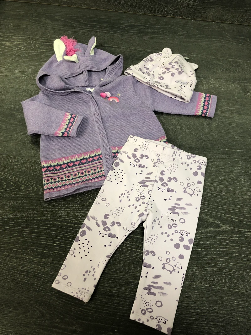 Veste, legging et bonnet - souris mini - 6-9 mois et med bebe