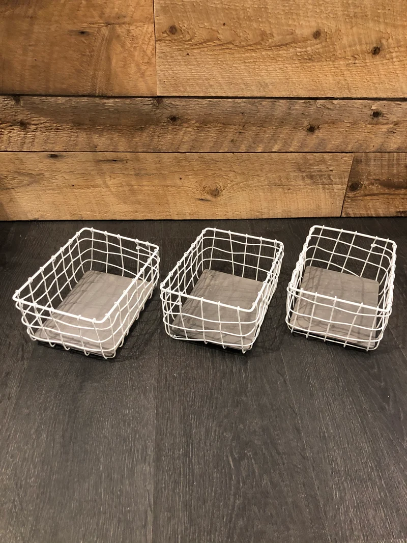 Trio paniers métallique