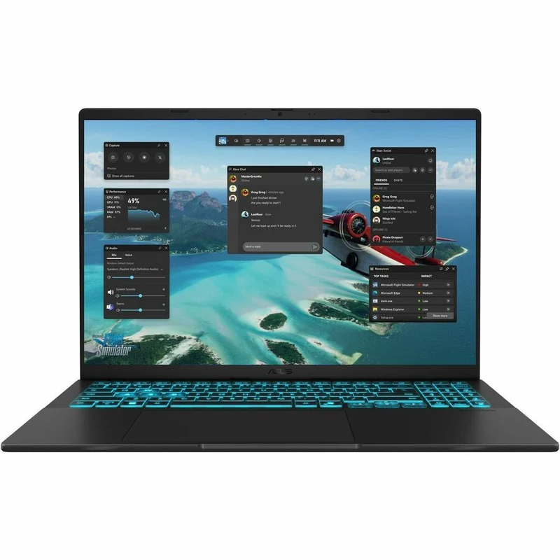 Ordinateur portable gaming Asus V16 V3607 V3607VJ-DS73-CB 16 pouces - WUXGA - Intel Core 7 240H - 16 Go - SSD 512 Go - Clavier anglais/français - Noir V3607VJ-DS73-CB