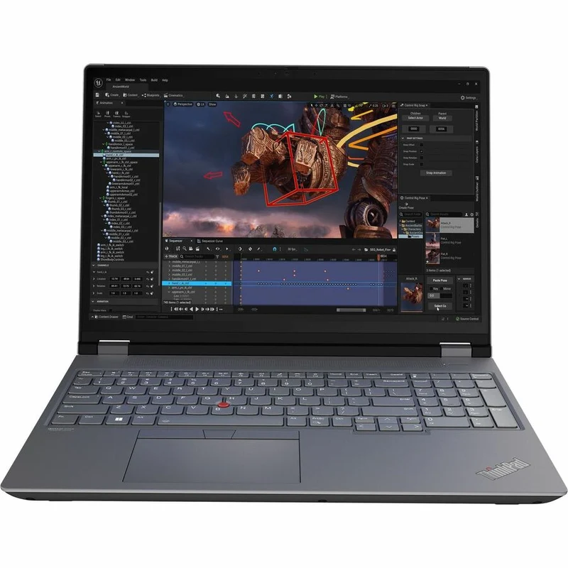 Station de travail mobile Lenovo ThinkPad P16 Gen 2 21FA005ACA 16" - WQXGA - Intel Core i7 14e génération i7-14700HX - 32 Go - SSD 1 To - Clavier français - Gris orage, noir villosités 21FA005ACA