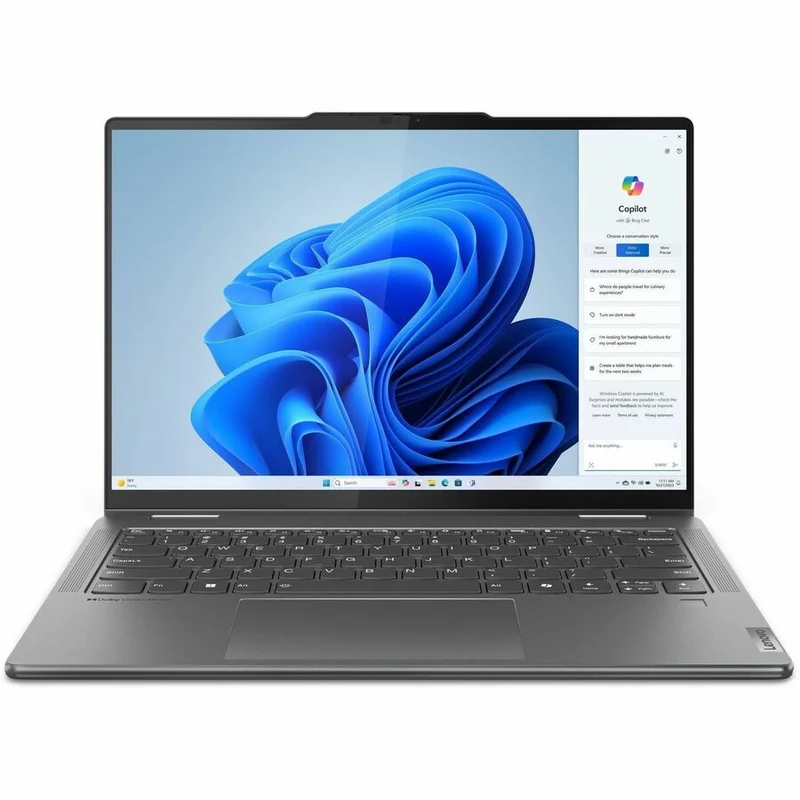 Lenovo Yoga 7 14IML9 83DJ000FCF Ordinateur portable 14 en 2 convertible 1 pouces à écran tactile - WUXGA - Intel Core Ultra 7 155U - 16 Go - SSD 512 Go - Clavier français et anglais - Gris orage 83DJ000FCF