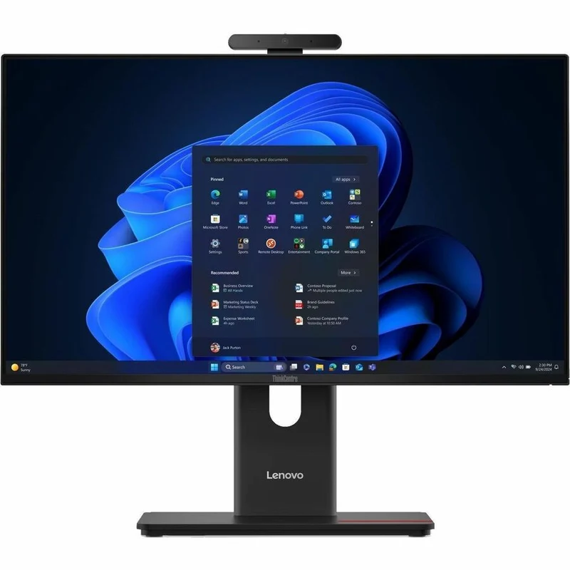 Ordinateur tout-en-un Lenovo ThinkCentre M70a Gen 6 13AY0007US - Intel Core Ultra 5 2nd Gen 225T - 16 Go - SSD 256 Go - Écran Full HD 23.8" - Noir 13AY0007US
