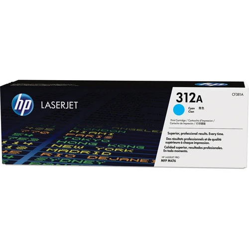Cartouche de toner laser d'origine HP 312A (CF381A) - Paquet unique - Cyan - 1 unité CF381A