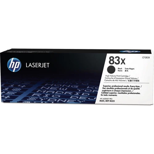 Cartouche de toner laser HP 83X (CF283X) d'origine à haut rendement - Paquet unique - Noir - 1 de chaque CF283X