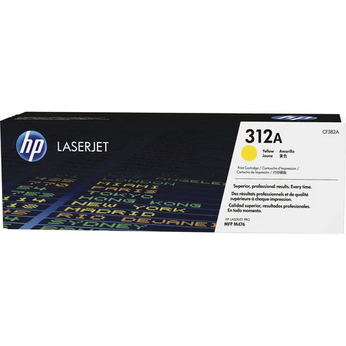 Cartouche de toner laser d'origine HP 312A (CF382A) - Paquet unique - Jaune - 1 de chaque CF382A