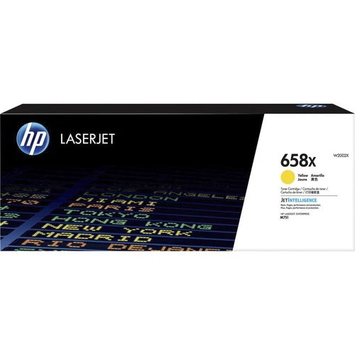 Cartouche de toner laser HP 658X (W2002X) d'origine à haut rendement - Jaune - 1 unité W2002X