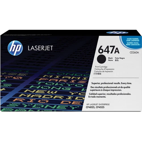 Cartouche de toner laser d'origine HP 647A (CE260A) - Paquet unique - Noir - 1 de chaque CE260A