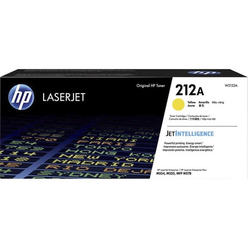 Cartouche de toner laser HP 212A d'origine à rendement standard - Jaune - 1 unité W2122A