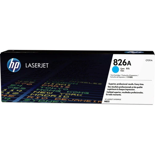 Cartouche de toner laser HP 826A (CF311A) d'origine à rendement standard - Paquet unique - Cyan - 1 de chaque CF311A