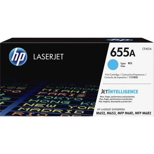 Cartouche de toner laser d'origine HP 655A (CF451A) - Cyan - 1 pièce CF451A