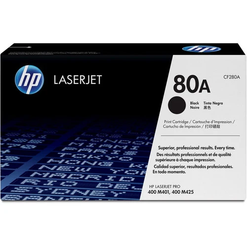 Cartouche de toner laser HP 80A (CF280A) d'origine à rendement standard - Paquet unique - Noir - 1 de chaque CF280A