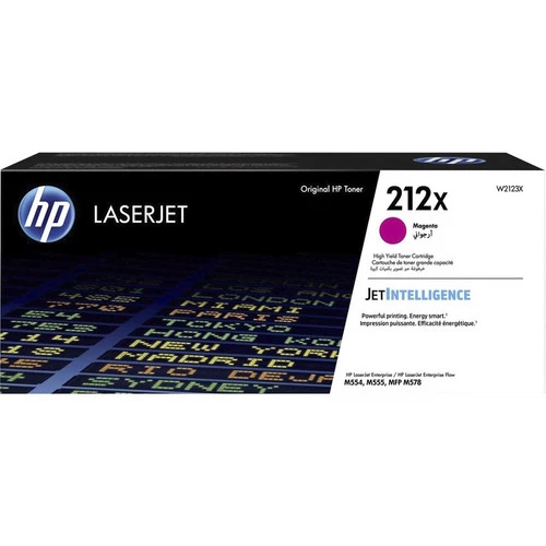 Cartouche de toner laser HP 212X d'origine à haut rendement - Magenta - 1 unité W2123X