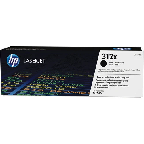 Cartouche de toner laser d'origine HP 312X (CF380X) - Paquet unique - Noir - 1 de chaque CF380X