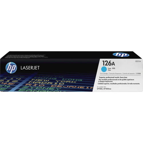 Cartouche de toner laser HP 126A (CE311A) d'origine à rendement standard - Paquet unique - Cyan - 1 unité CE311A