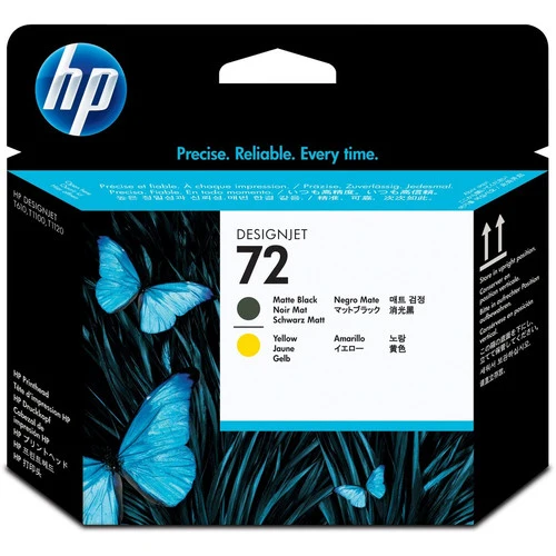 Tête d'impression à jet d'encre d'origine HP 72 (C9384A) - Pack individuel - Noir mat, jaune - 1 pièce C9384A
