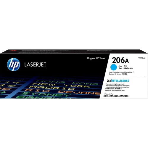 Cartouche de toner laser HP 206A d'origine - Cyan - 1 unité W2111A
