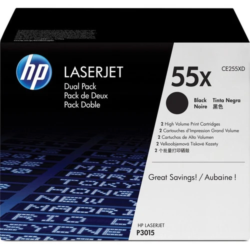 Cartouche de toner d'origine HP 55X (CE255XD) - Pack double CE255XD