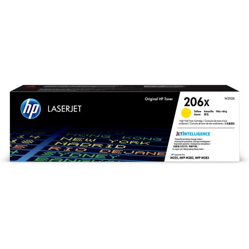 Cartouche de toner laser HP 206X d'origine à haut rendement - Jaune - 1 unité W2112X