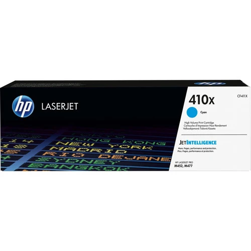 Cartouche de toner laser HP 410X d'origine à haut rendement - Paquet unique - Cyan - 1 pièce CF411X