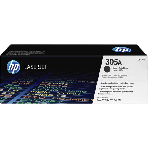 Cartouche de toner laser HP 305A (CE410A) d'origine à rendement standard - Paquet unique - Noir - 1 de chaque CE410A