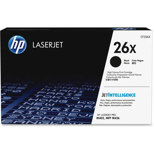 Cartouche de toner laser HP 26X d'origine à haut rendement - Pack noir CF226X