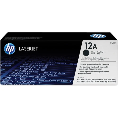 Cartouche de toner laser HP 12A (Q2612A) d'origine à rendement standard - Paquet unique - Noir - 1 de chaque Q2612A